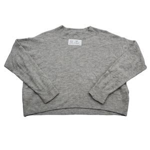 HM Sweater Womens M Gray Blended Knit Fabric Crew Neck Casual Pullover Top